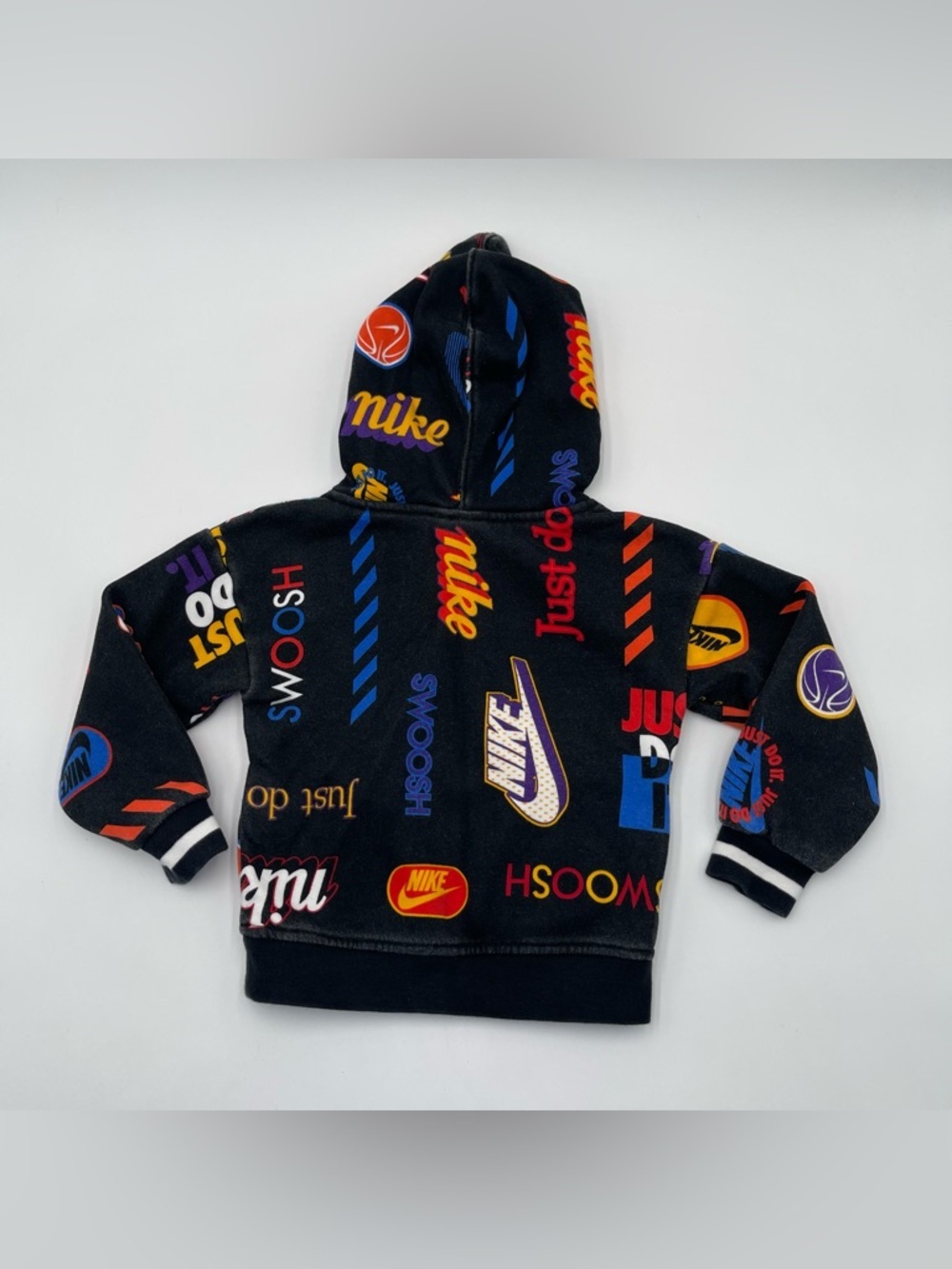 Nike Hoodie Boys 2T Logo Swoosh Just Do it Long Sleeve Fleece Athletic AOP - Picture 6 of 10